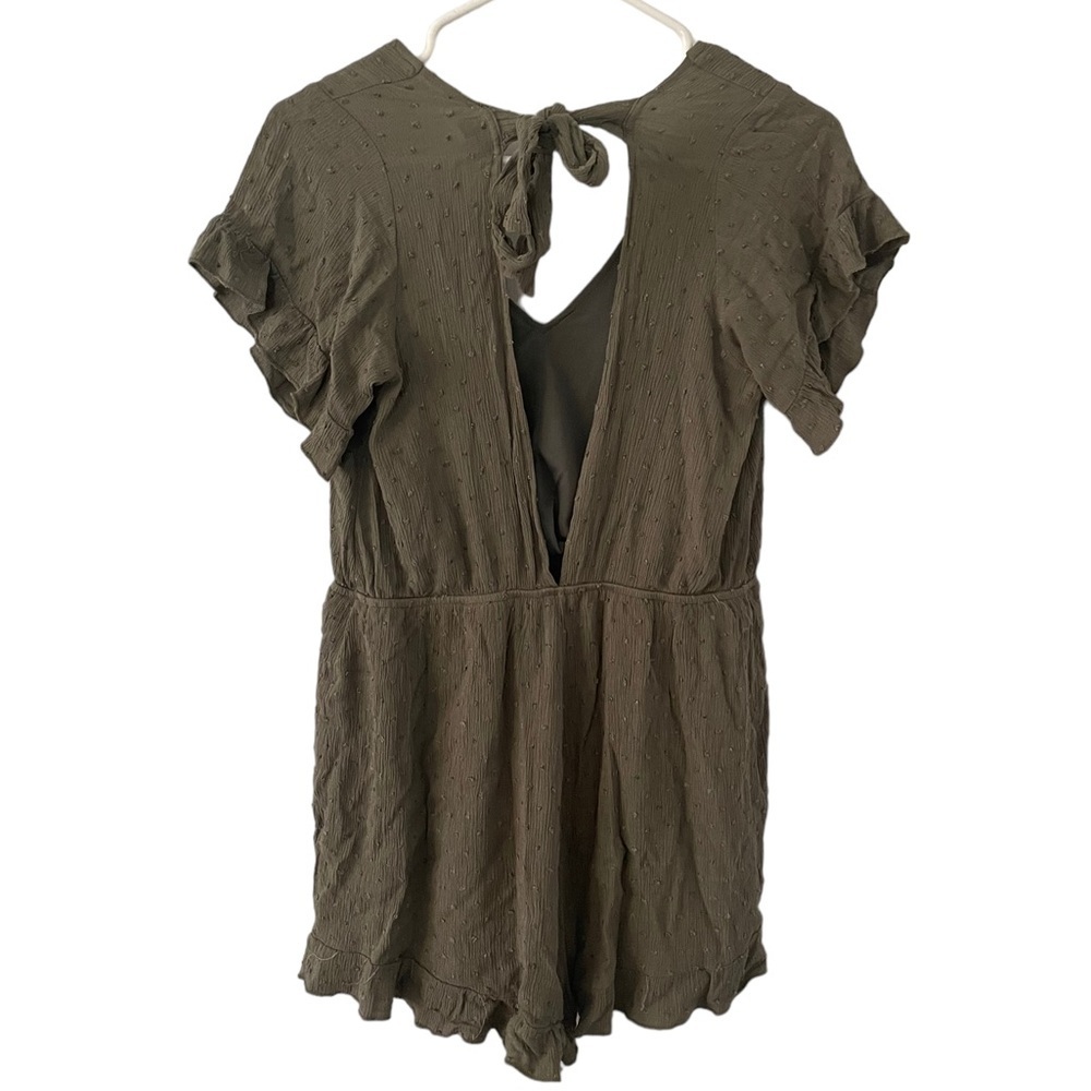 Molly Bracken Tie Back Romper Green Medium - Picture 8 of 10